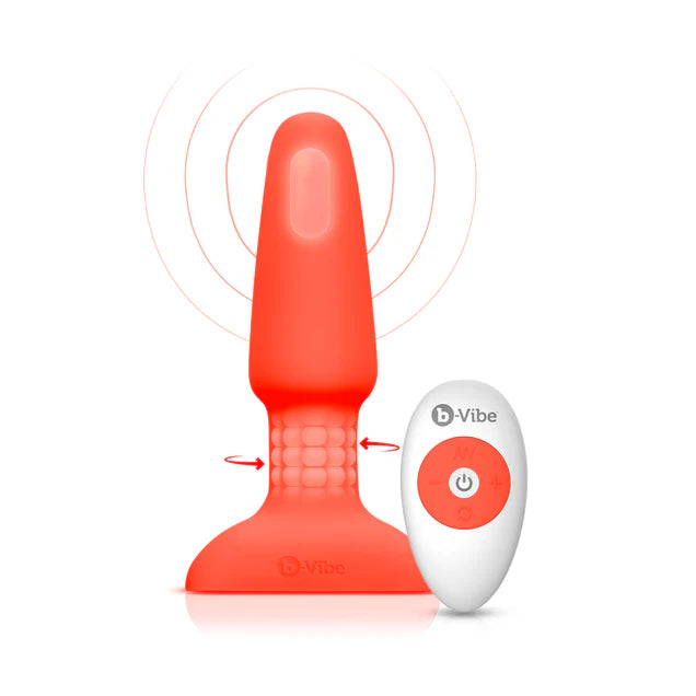 b-Vibe Rimming 2 Rotating and Vibrating Remote Control Plug Orange