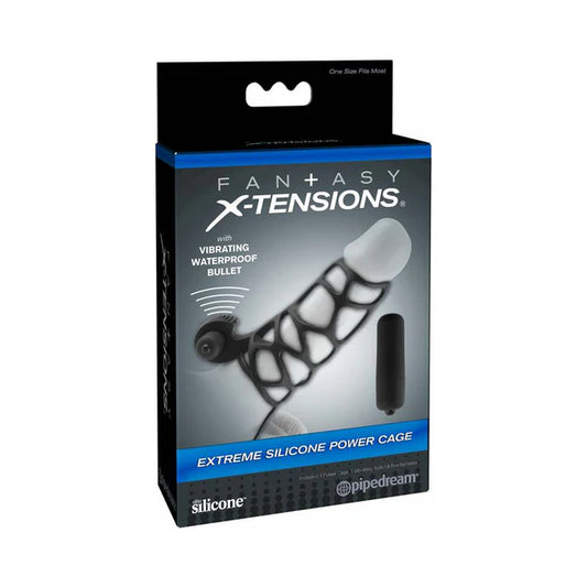 Fantasy X-tensions Vibrating Extreme Silicone Power Cage Black