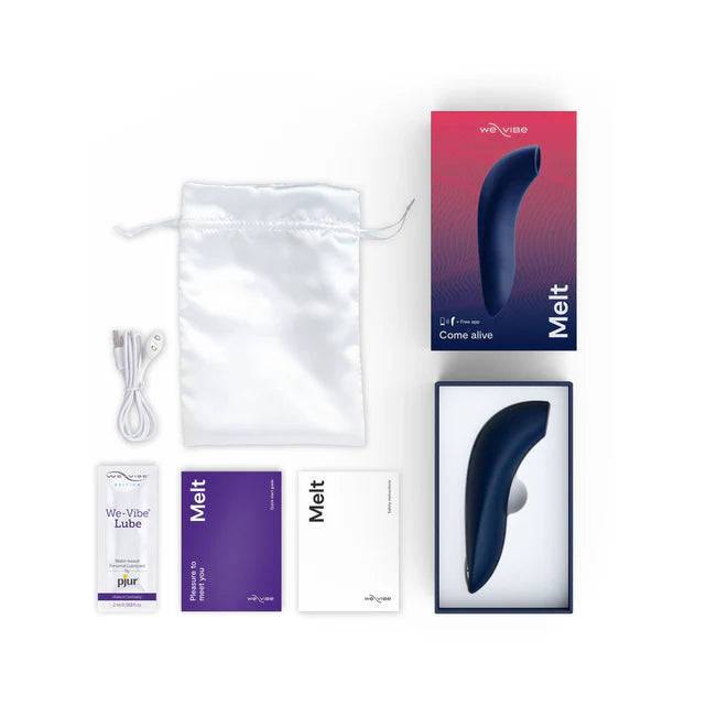 We-Vibe Melt Rechargeable Silicone Pleasure Air Clitoral Stimulator Midnight Blue